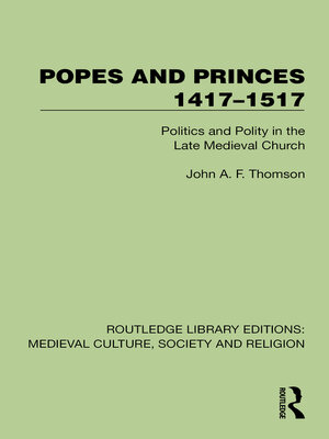 cover image of Popes and Princes 1417–1517